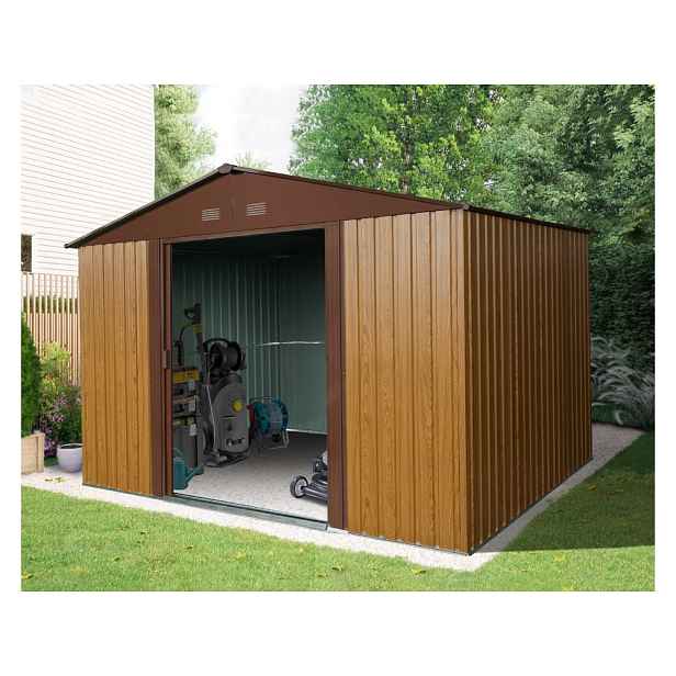 Zahradní domek BestBerg ZDB-7D / 7,2 m² / 301 x 238 x 214 cm / dekor dřevo/hnědá