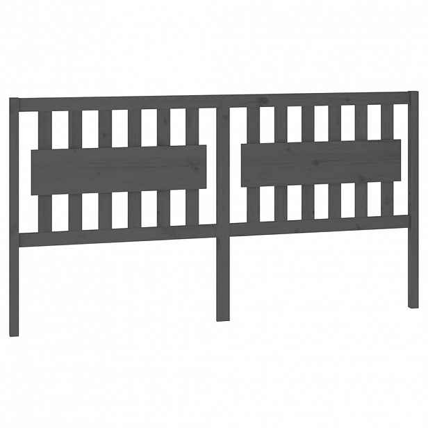vidaXL Čelo postele šedé 185,5 x 4 x 100 cm masivní borovice