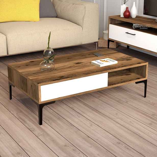 Konferenční stolek Istanbul - Walnut, White