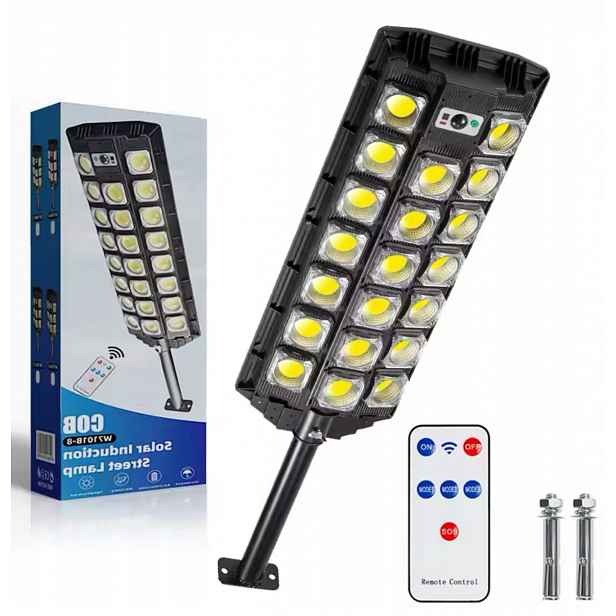 Solární lampa 2200 W s senzorem pohybu, soumraku a dálkovým ovládáním