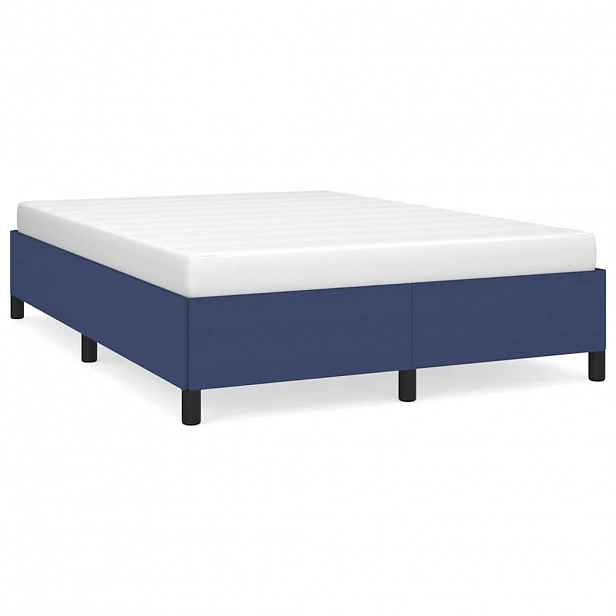vidaXL Rám postele bez matrace modrý 140 x 200 cm textil