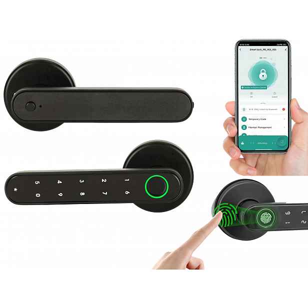 Dveřní klika na kód Otisk prstu Bluetooth Elektronický zámek Tuya