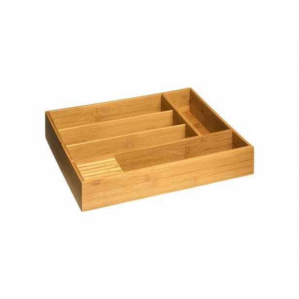 Organizér na příbory, bambusový, 5 přihrádek, 38 x 28 cm