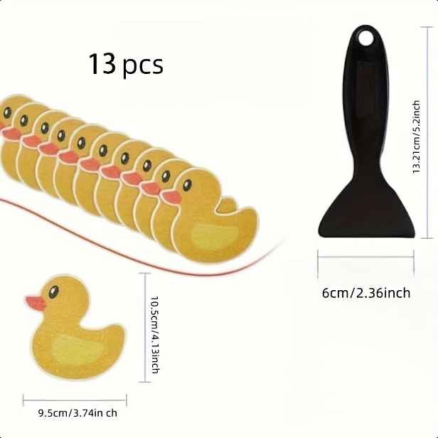 TEMU Sada 13 ks roztomilých malých žlutých kachniček protiskluzových nálepek do vany / protiskluzových nálepek do vany / bezpečnostních nálepek /