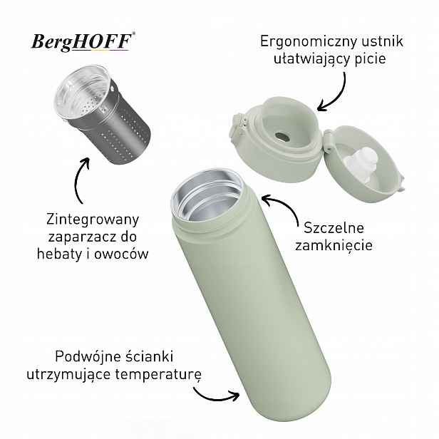 Termos BergHoff termoláhev Balance Eco 700 ml s konvičkou Green