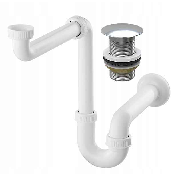 Umyvadlový Sifon Korek Klik Klak Chrom Set Bp