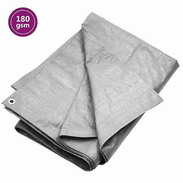 vidaXL Plachta 180 g/m² 8 x 8 m šedá HDPE