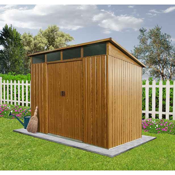 Zahradní domek BestBerg ZDSL-4D / 4,6 m² / 238 x 194 x 202 cm / dekor dřevo/hnědá