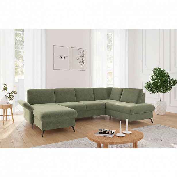 Sit & More SEDACÍ SOUPRAVA, textil, světle zelená