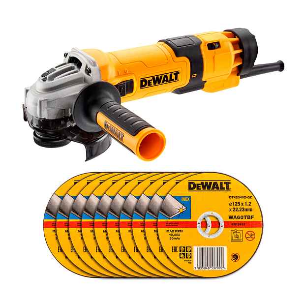 DeWalt DWE4257 Bruska 125 mm 1500 W 10 Ks Kotoučů