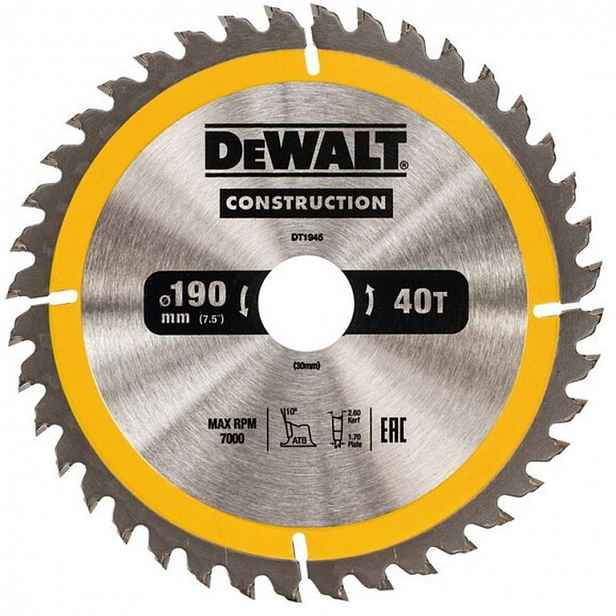 DeWALT - Pilový kotouč 190x30 mm, 40 zubů DT1945