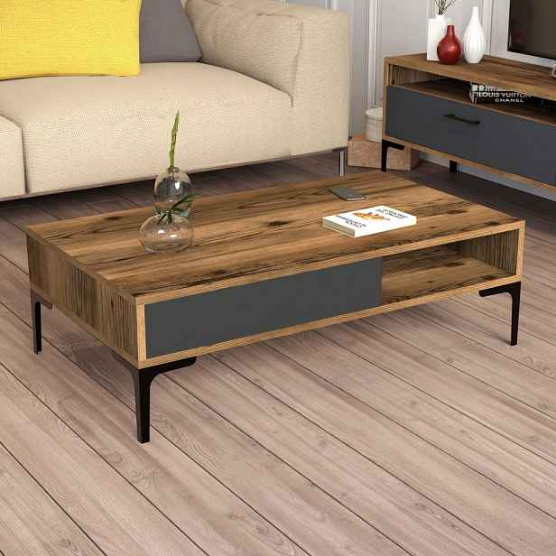 Konferenční stolek Istanbul - Walnut, Anthracite