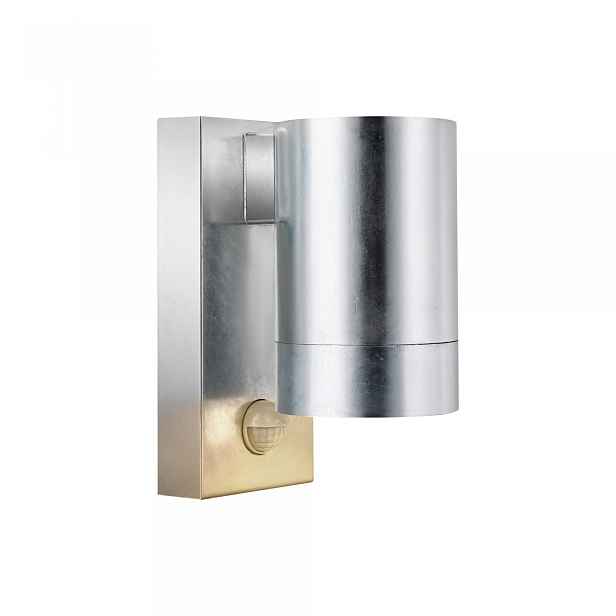 Lampa Fasádní nástěnné svítidlo stříbrný kov Stmívatelný senzor 35W Tin Nordlux