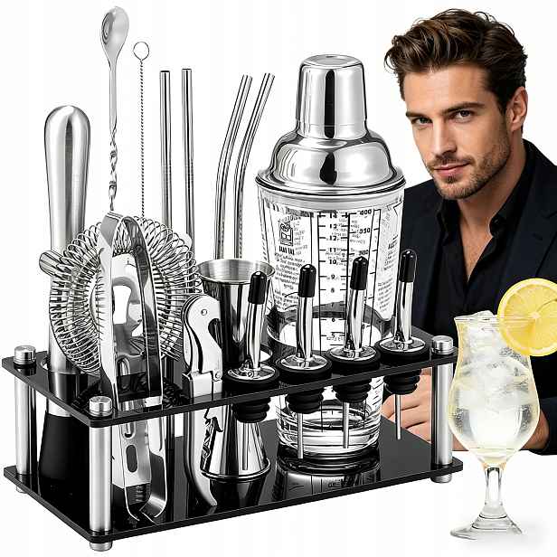 Profesionální Barmanský Set Na Nápoje Shaker 17 Elementů 400 ml Dárek