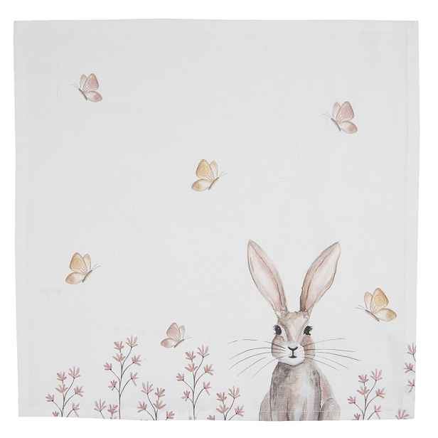 Sada 6 ks ubrousků z bavlny Rustic Easter Bunny - 40*40 cm Clayre & Eef