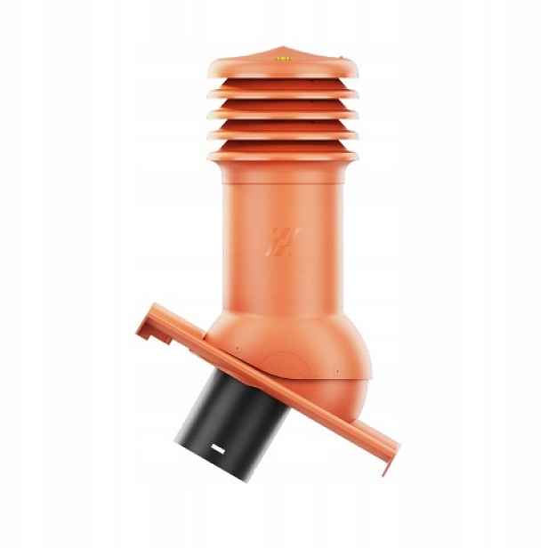 Větrací komín HiVent pro cementovou střešní krytinu Carisma fi 125 mm cihlová barva