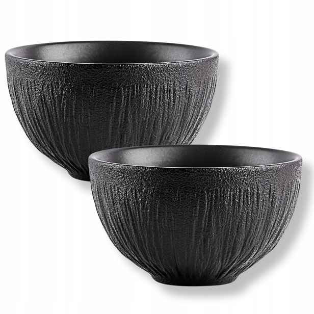 Miska salátová mísa kulatá Wilmax 600 ml, černý porcelán s imitací kamene