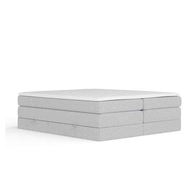 Světle šedá boxspring postel s úložným prostorem/bez čela 160x200 cm Juniper – Maison de Rêve