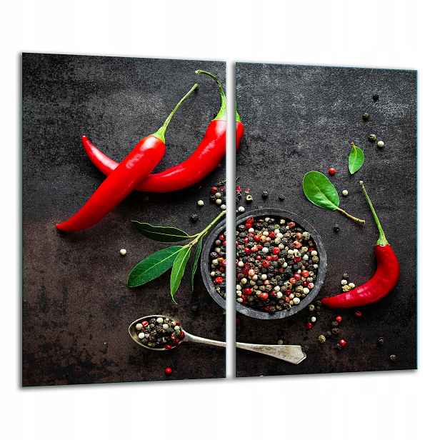 7v1 Skleněná Krájecí Deska 2x 30x52 Chilli
