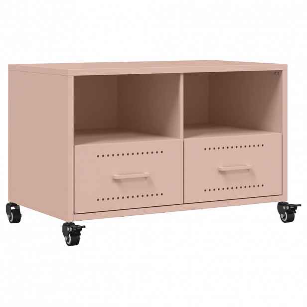 vidaXL TV skříňka růžová 68 x 39 x 43,5 cm ocel