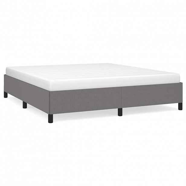 vidaXL Rám postele bez matrace tmavě šedý 160 x 200 cm textil