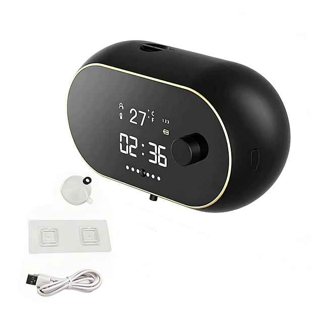 Premium Automatický Dávkovač pěny Hodiny Teplota nabíjení Usb Černá