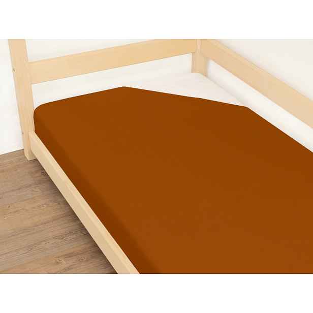 Benlemi Jednolůžkové prostěradlo JERSEY z bavlny Zvolte barvu: Hnědá, Zvolte rozměr: 140 x 190 cm