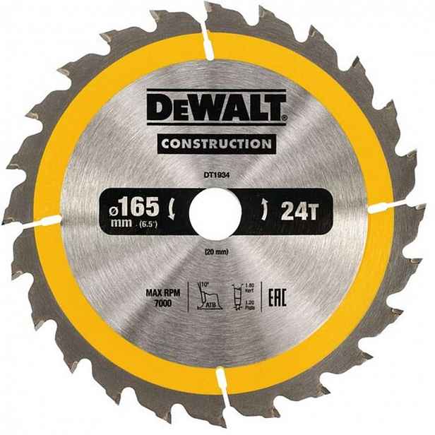 DeWALT - Pilový kotouč 165x20 mm, 24 zubů DT1934