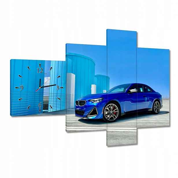 Hodiny 100x70 Modré Bmw Auto