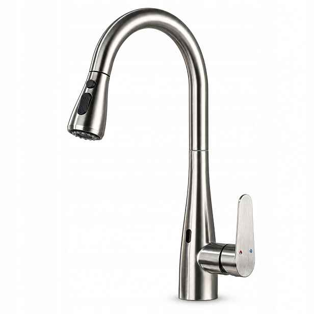 Kuchyňská Baterie Inox Bezdotyková Vytahovací Sprcha Výška 450 MM