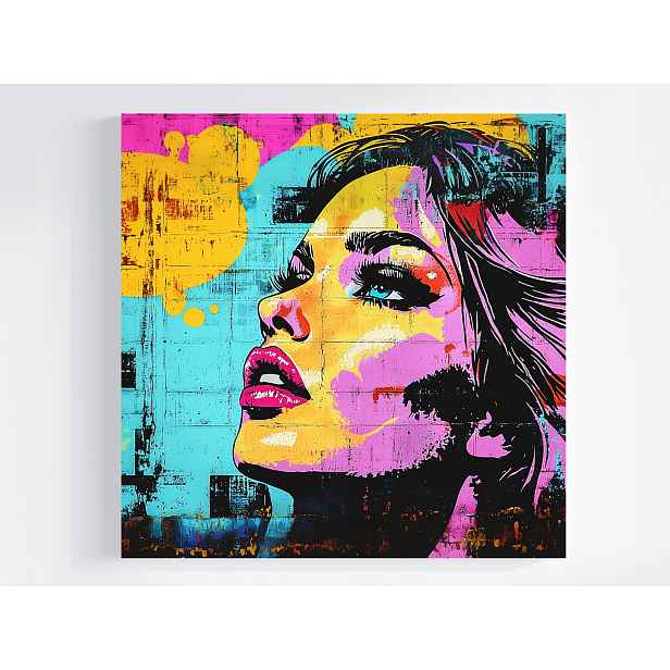 Obraz Na Plátně Plátno Na Stěnu Cihla Graffiti Street Art Žena 50x50
