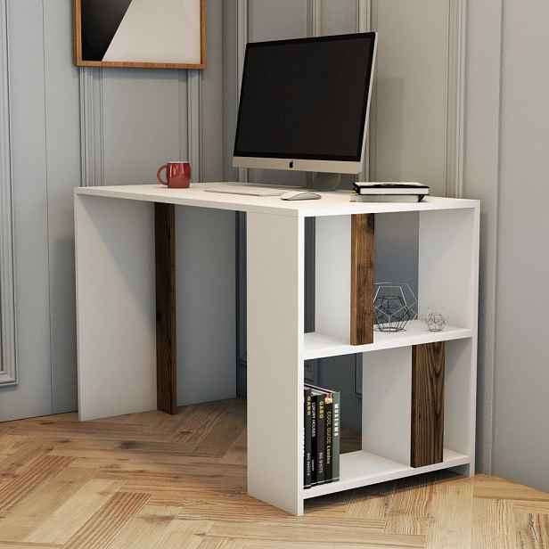 Psací stůl Lima - White, Walnut