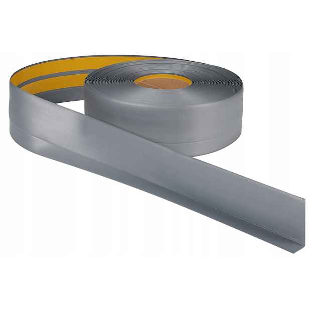 Pvc Podlahová Lišta 50x20 mm Šedá Metalíza 25 m Elastická gumová