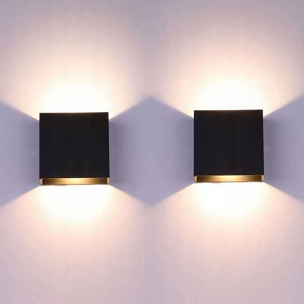 Sada 2 nástěnných Led svítidel Lightess černý hliník 6W 230V