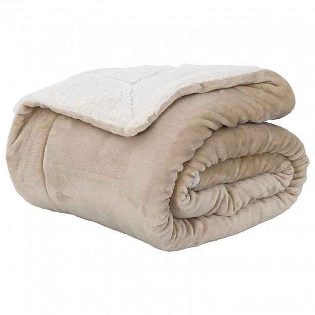 vidaXL Přehoz Béžová 130 x 150 cm 1 kg Fleece
