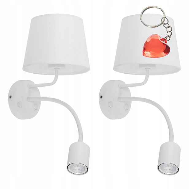 Tk Lighting Sada 2x nástěnná lampa Nástěnné Svítidlo Bílé Moderní 2xE27 Kov