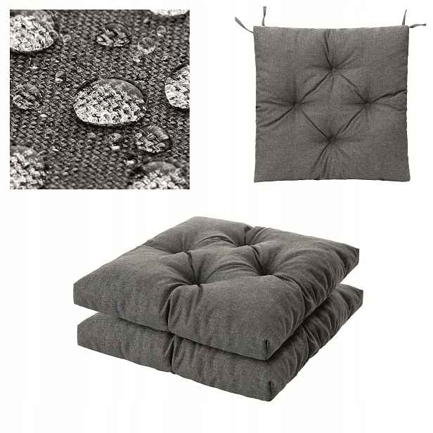 Polštáře na zahradní židle 45 x 45 cm Set 2 Ks Vodotěsné, vázané