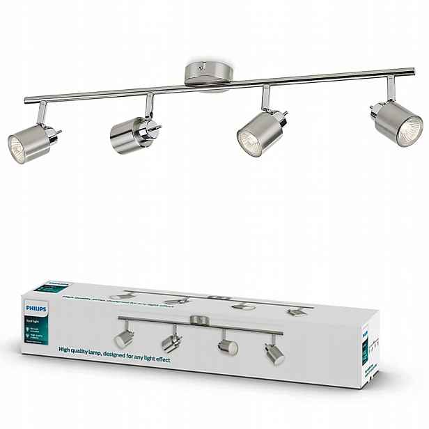 Lampa Nástěnná Stropní Bodové Světlo 4x GU10 Nikl Meranti Philips