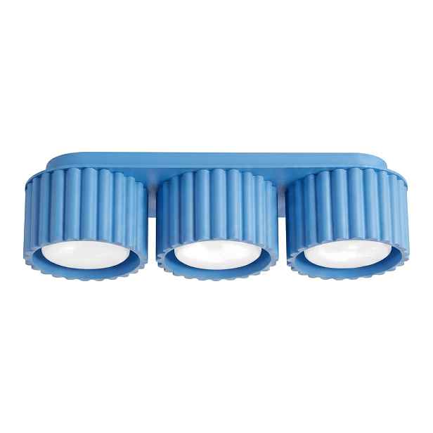 Sollux Lighting Stropní spot modrý trojitý rýhovaný 3xGX53 10W Aura