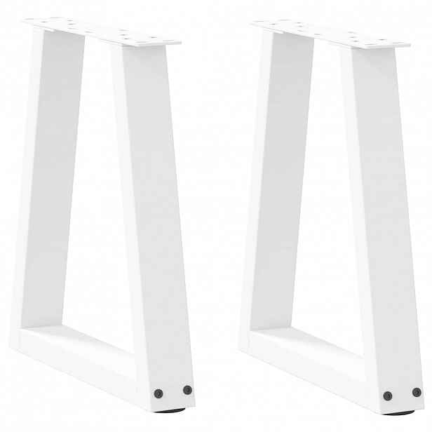 vidaXL Nohy konferenčního stolku ve tvaru V, 2 ks, bílé, 38 x (42-43,3) cm, ocel