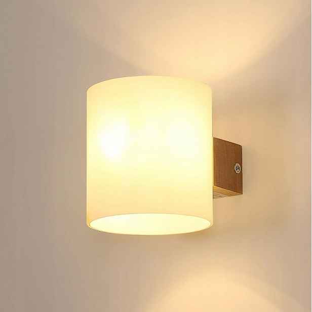 Lampa Kinkietowa E27 Ze Szklanym Kloszem Do Sypialni I Korytarza