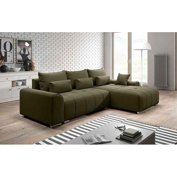 Rohová rozkládací sedačka RANDA - khaki