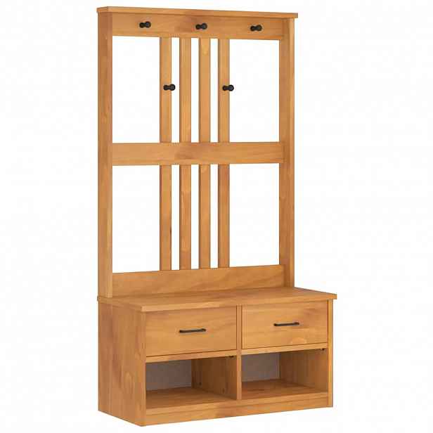 vidaXL Předsíňový strom SANDNES 87x40x159,5cm Borovicový masiv
