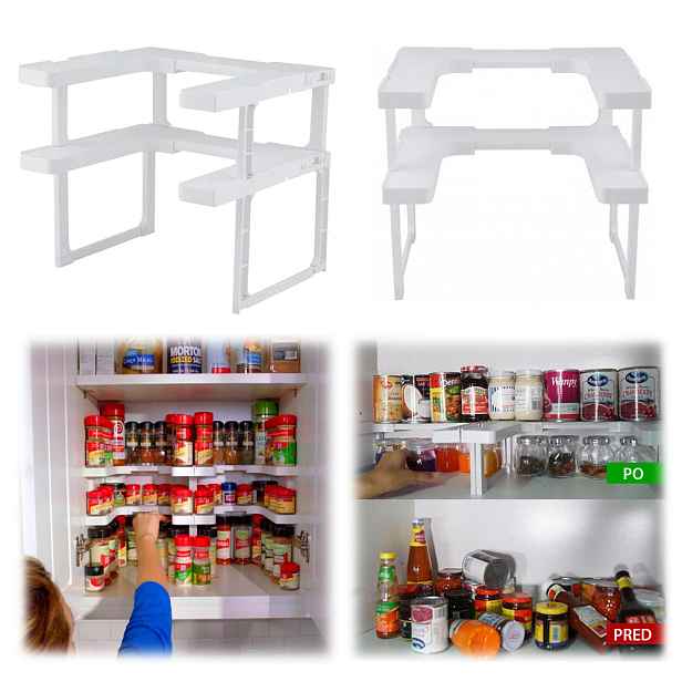 Adites Spicy-shelf SC011112 Multifunkční organizér do poličky, bílý