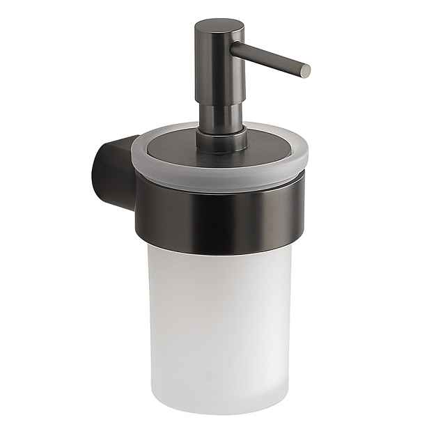 Gedy PIRENEI dávkovač mýdla 110 ml, mléčné sklo, gun metal