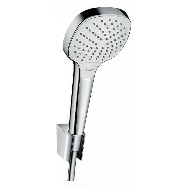 Hansgrohe Croma Select E - Set sprchové hlavice, držáku a hadice, 3 proudy, EcoSmart, bílá/chrom 28093400