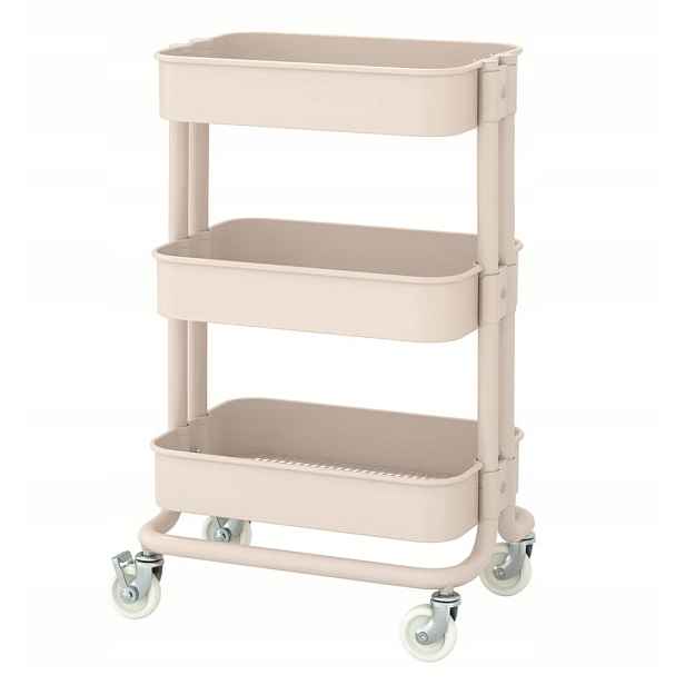 Ikea Raskog kuchyňský vozík na kolečkách mobilní bar Růžový 28x38x61 cm