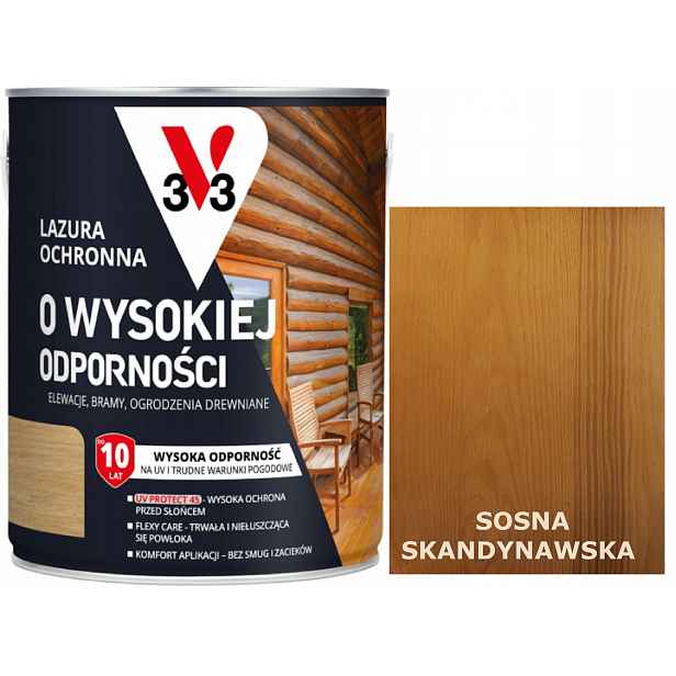Lazura V33 Vysoká Odolnost Polský Klima 10 let Borovice 5L