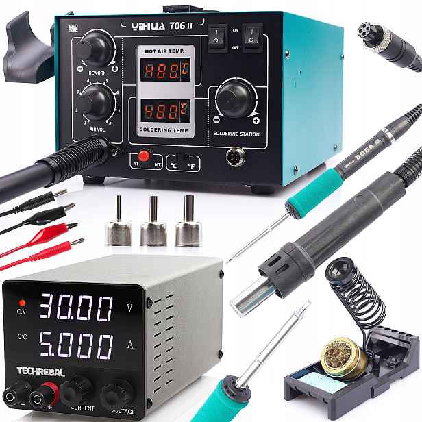 Profesionální Pájecí Stanice 2V1 Yihua 706 II Síťový Adaptér 30V 5A