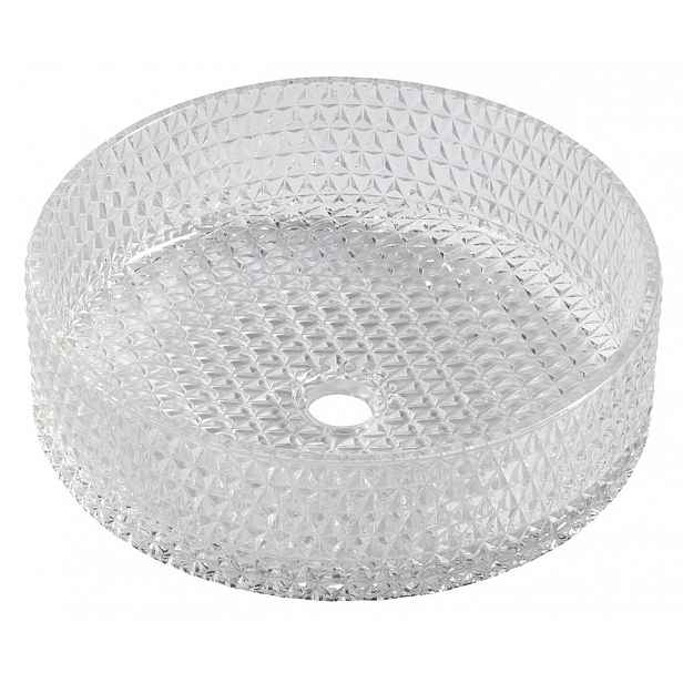 Sapho Beauty - Umyvadlo na desku, průměr 40 cm, bez přepadu, čiré sklo TY214CL
